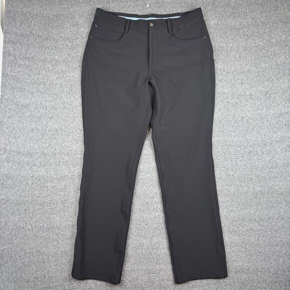 FJ‎ FootJoy Performance Golf Pants Mens 35x32 Black Athletic Fit Stretch - Picture 1 of 9